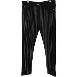 The Moon by Moon Collection Women's Black Denim Distressed Chain Jeans Large NWT